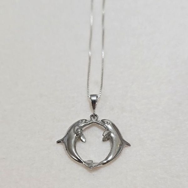 Sterling Dolphin Pendant Necklace