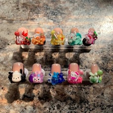 Kawaii Sanrio Junk French Tip Duck Press on Nails