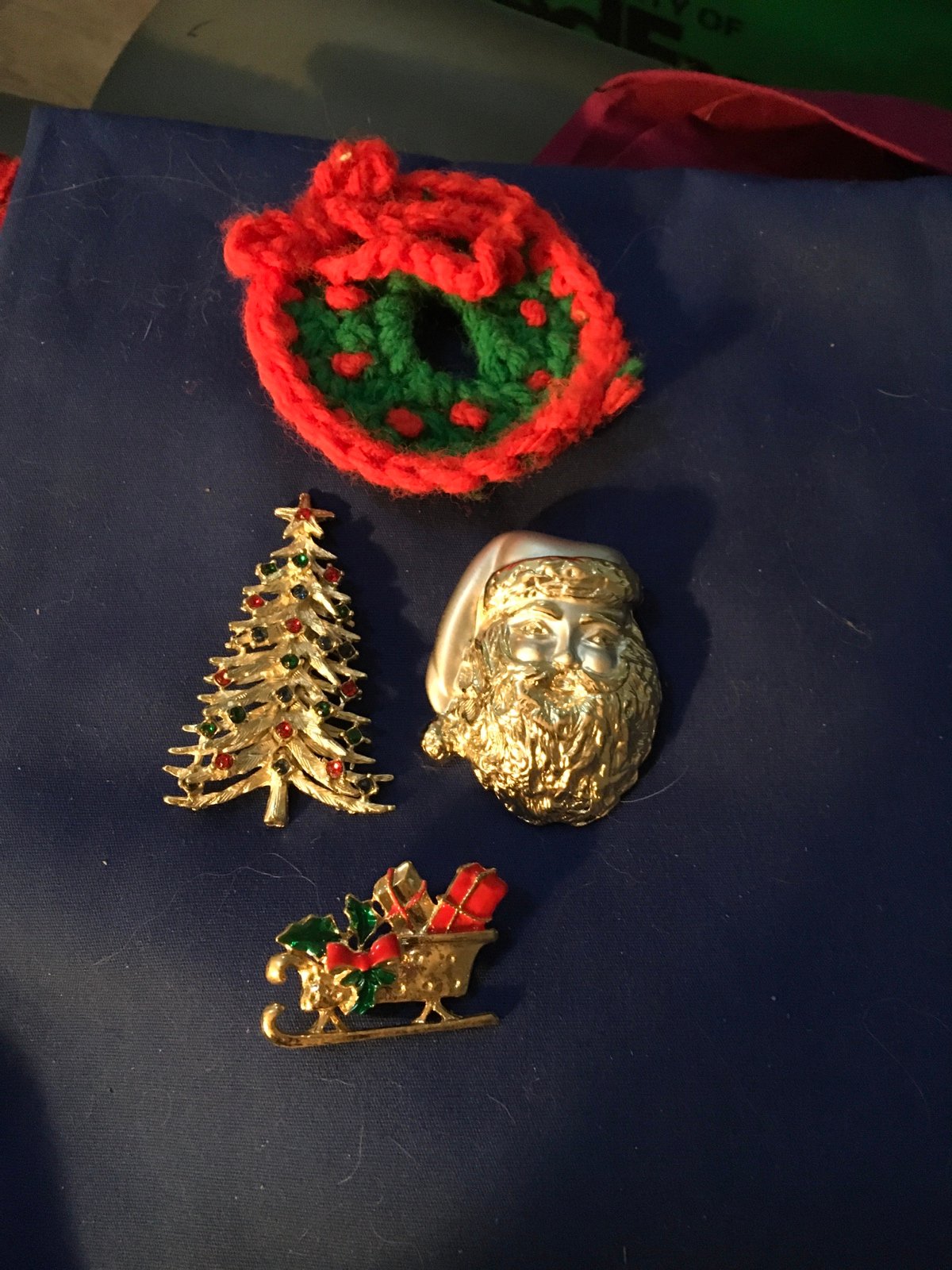 Vintage Christmas Lapel Pins sold in Set of 4 (or will break up)