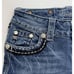 Miss Me Size 24 JE5456P Capri Blue Jeans Denim Pants Rhinestones Sequinces