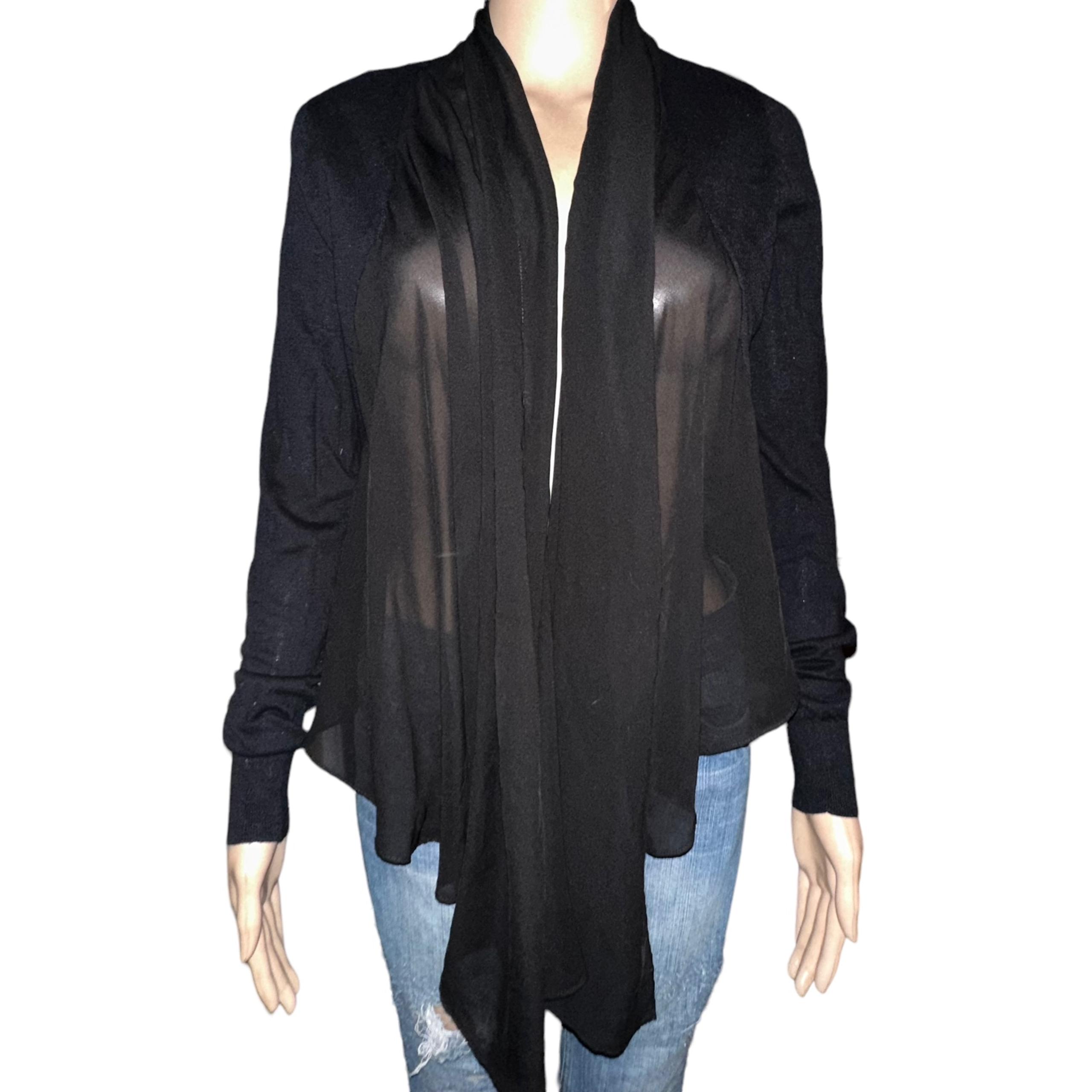Guess open lace drape front cardigan sweater
