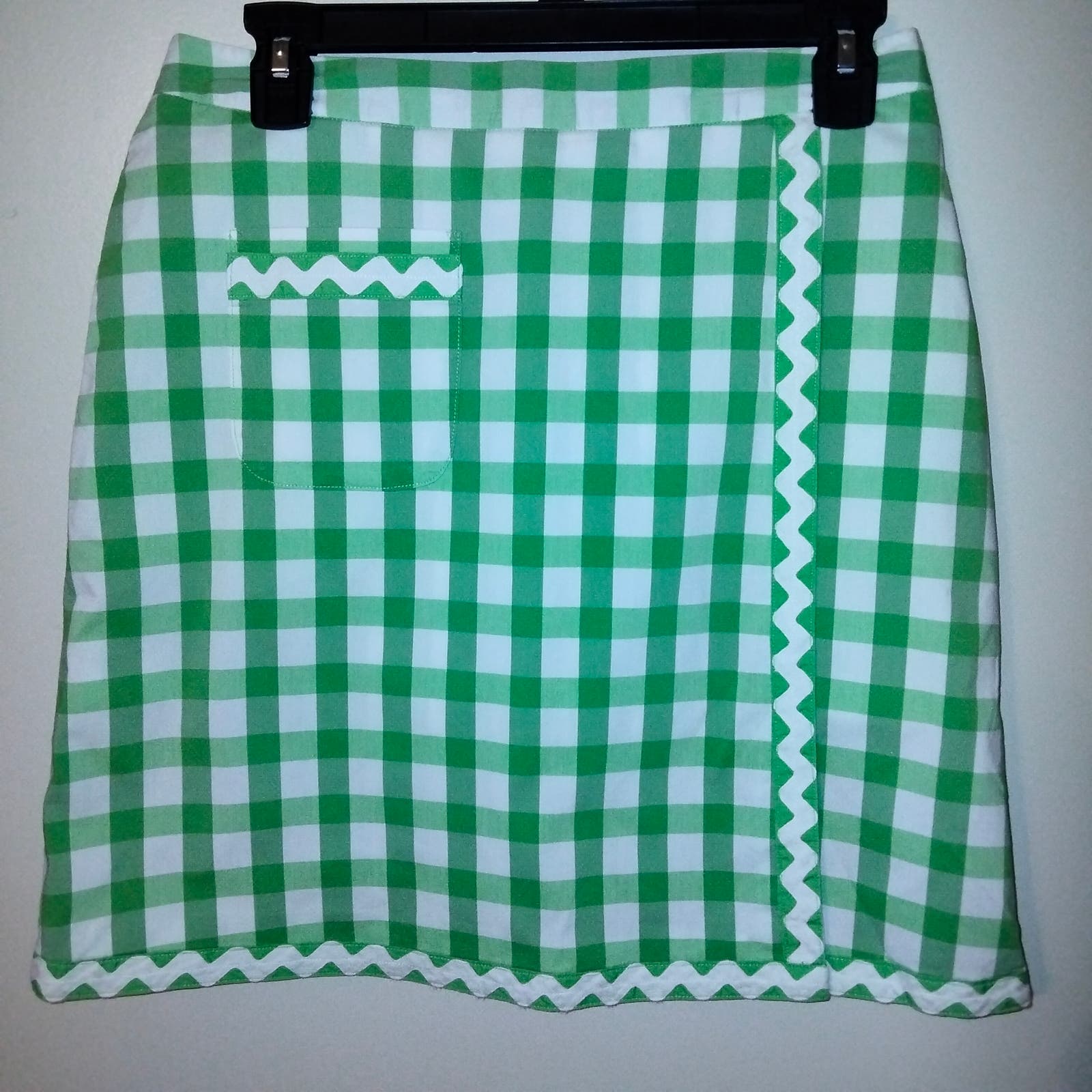 Lilly Pulitzer Green & White Gingham Wrap Mini Skort 4