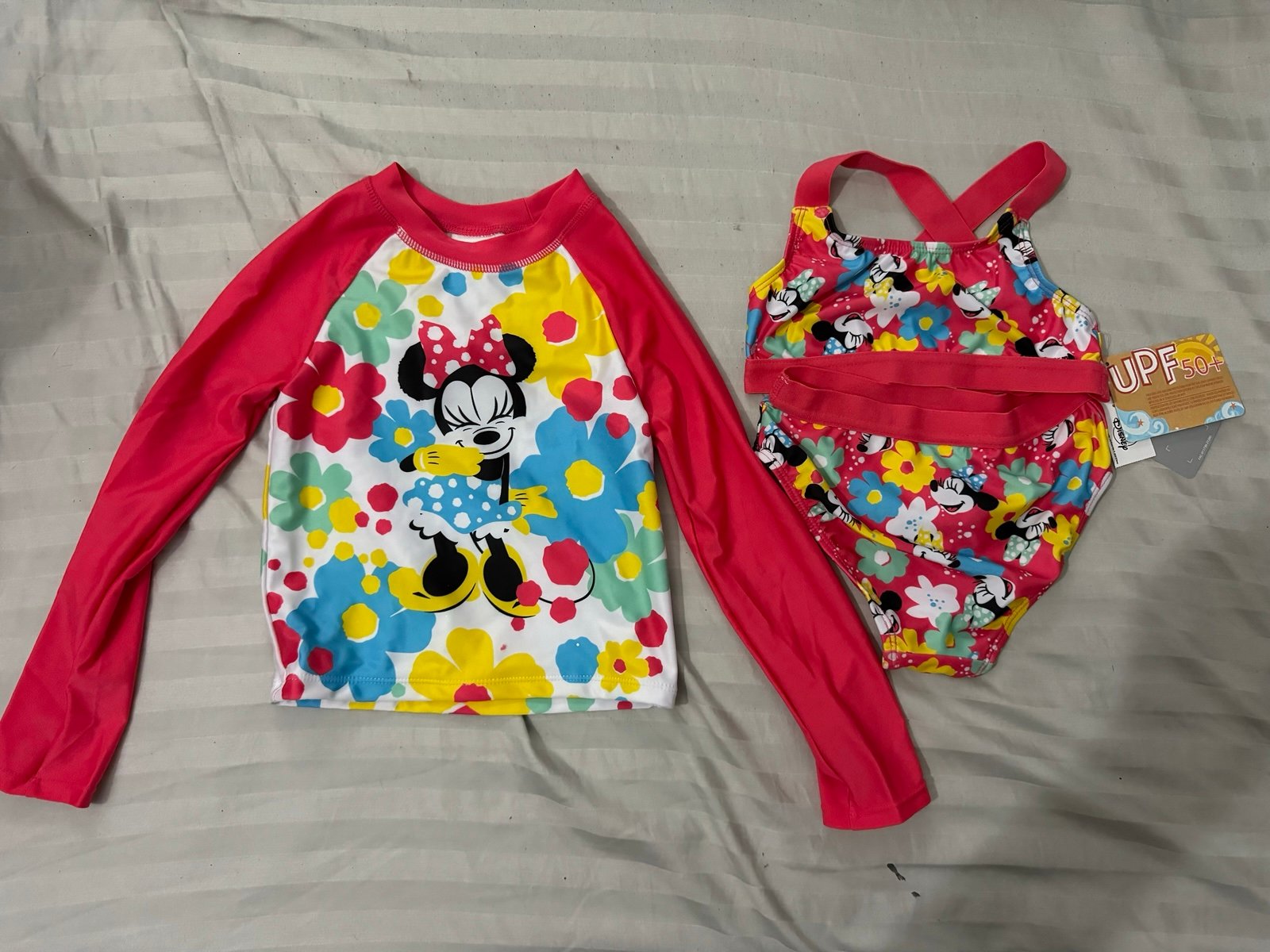 Disney Store Minnie Mouse swim 3 piece set. Brand new with tags