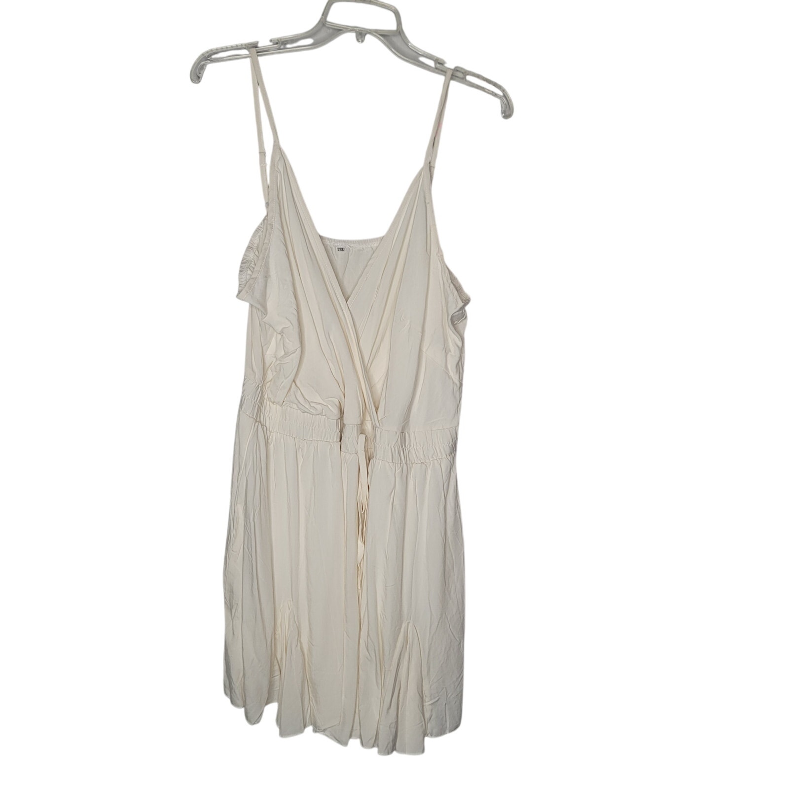 Womens Sleeveless short romper Cotton White Ivory flowy Boho Festival NEW