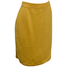 St. John collection marigold yellow wool Santana knit knee length skirt 8