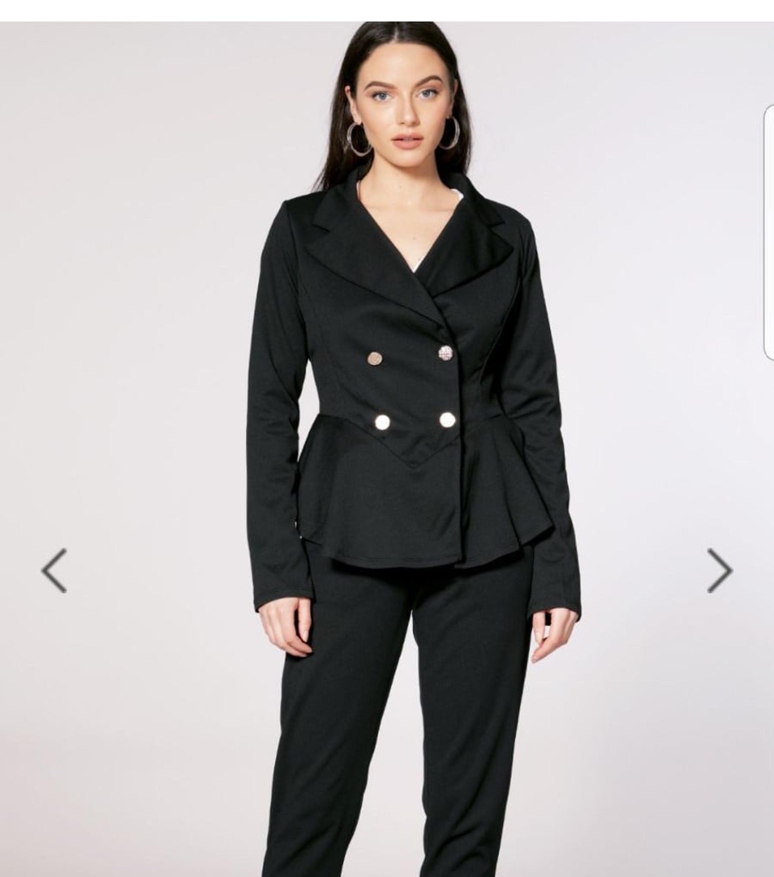 NWT Double Breasted Ruffle Hem Blazer