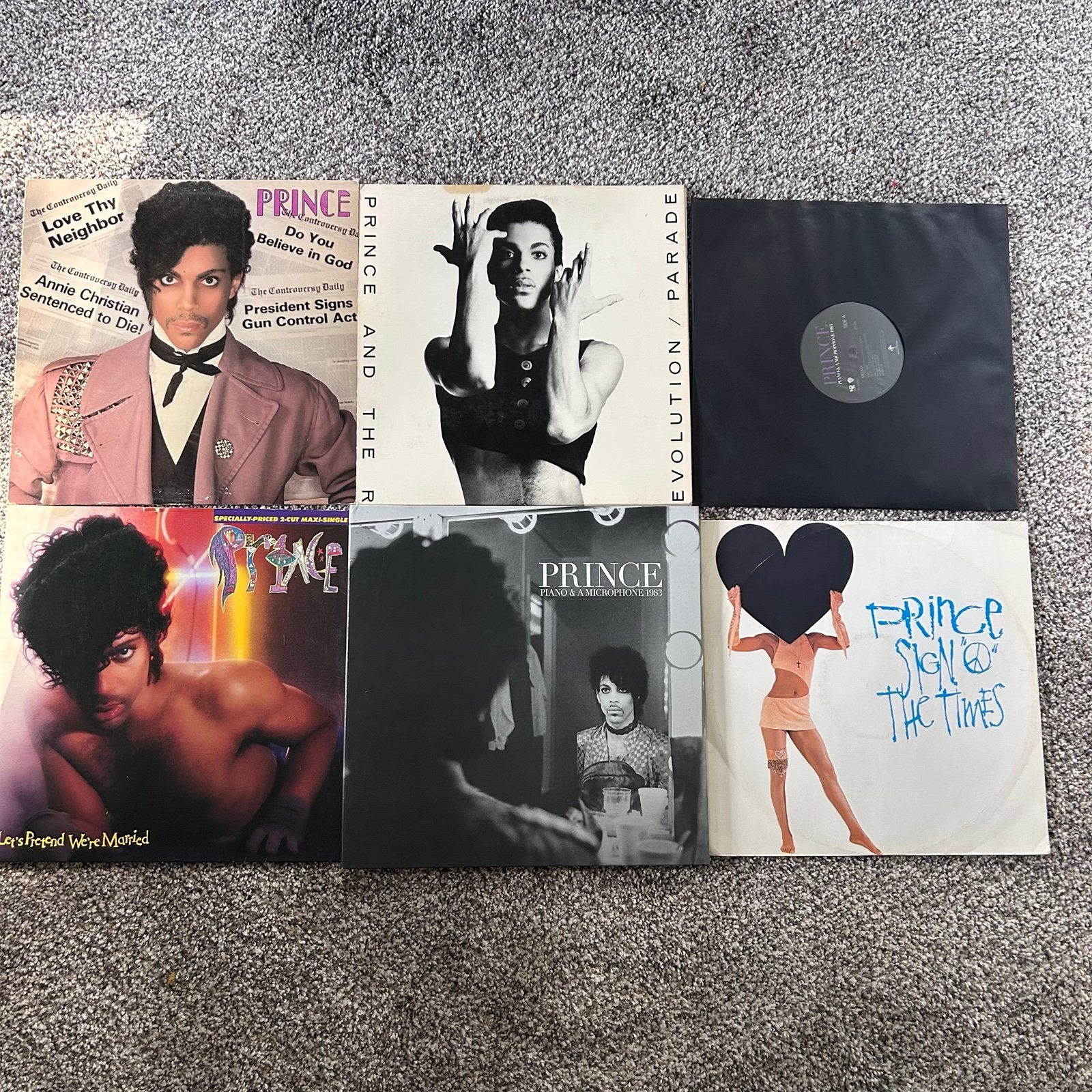 PRINCE VINYL LOT PURPLE RAIN, PARADE, CONTROVERSY , PIANO & MIC,SIGN O THE TIMES