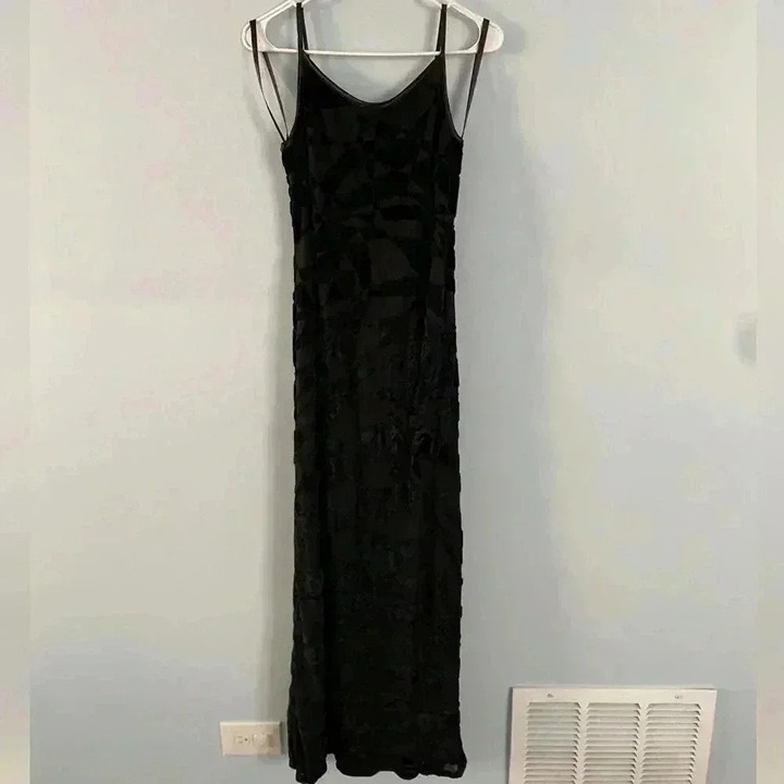 Vintage Frank Lyman Velvet Maxi Dress BlackWhimsygoth Y2K 90s Women’s Size 8