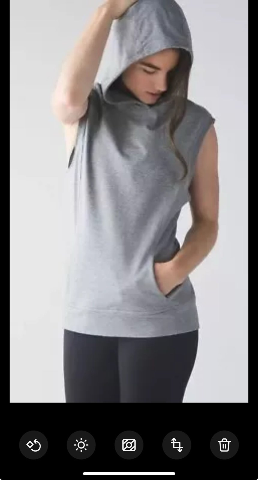 Lululemon Blissed Out Sleeveless Hoodie Heathered Medium Grey Size 6