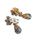 Vintage Ab Crystal Flower Drop Earrings (A1997)