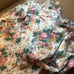 Beautiful vintage floral material runner