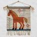 Polish Kilim Tapestry Horse by Janowska for Cepelia Vintage Handwoven Flax Wool