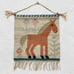 Polish Kilim Tapestry Horse by Janowska for Cepelia Vintage Handwoven Flax Wool