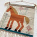 Polish Kilim Tapestry Horse by Janowska for Cepelia Vintage Handwoven Flax Wool