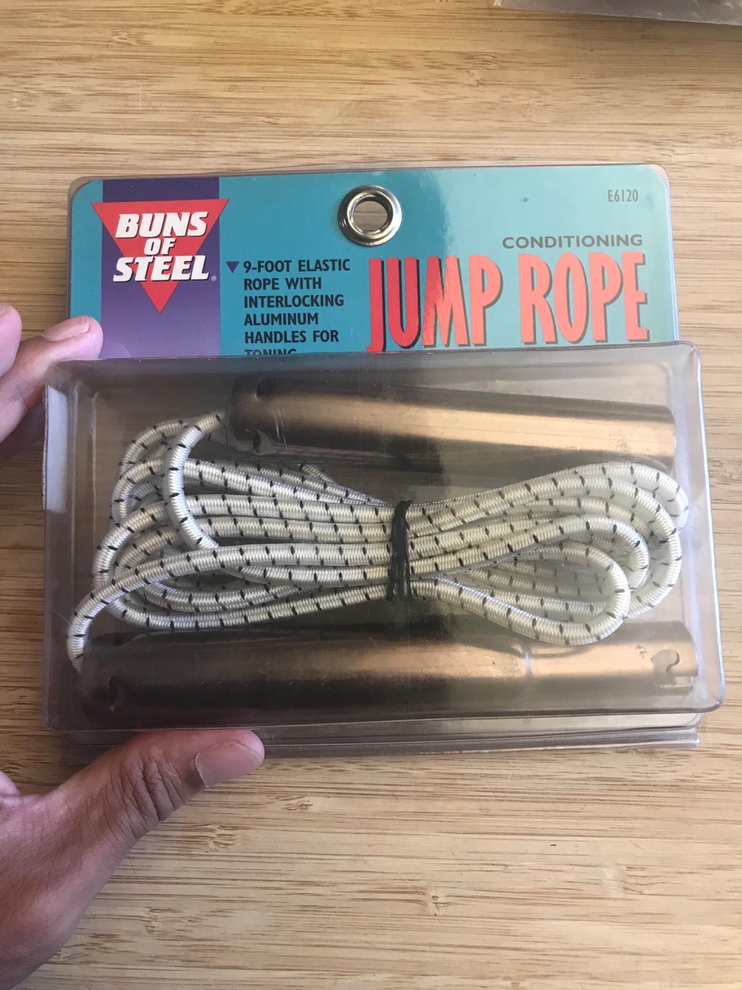 Vintage Buns of Steel 9’ foot Elastic Jump Rope Interlocking Aluminum Handles
