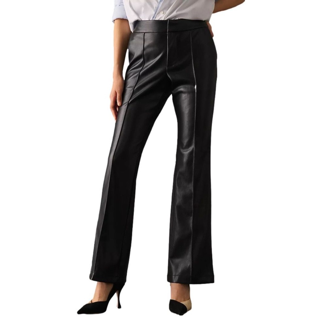 Anthropologie Avec Les Filles New Size 2 Black Faux Leather Pants Quiet Luxury