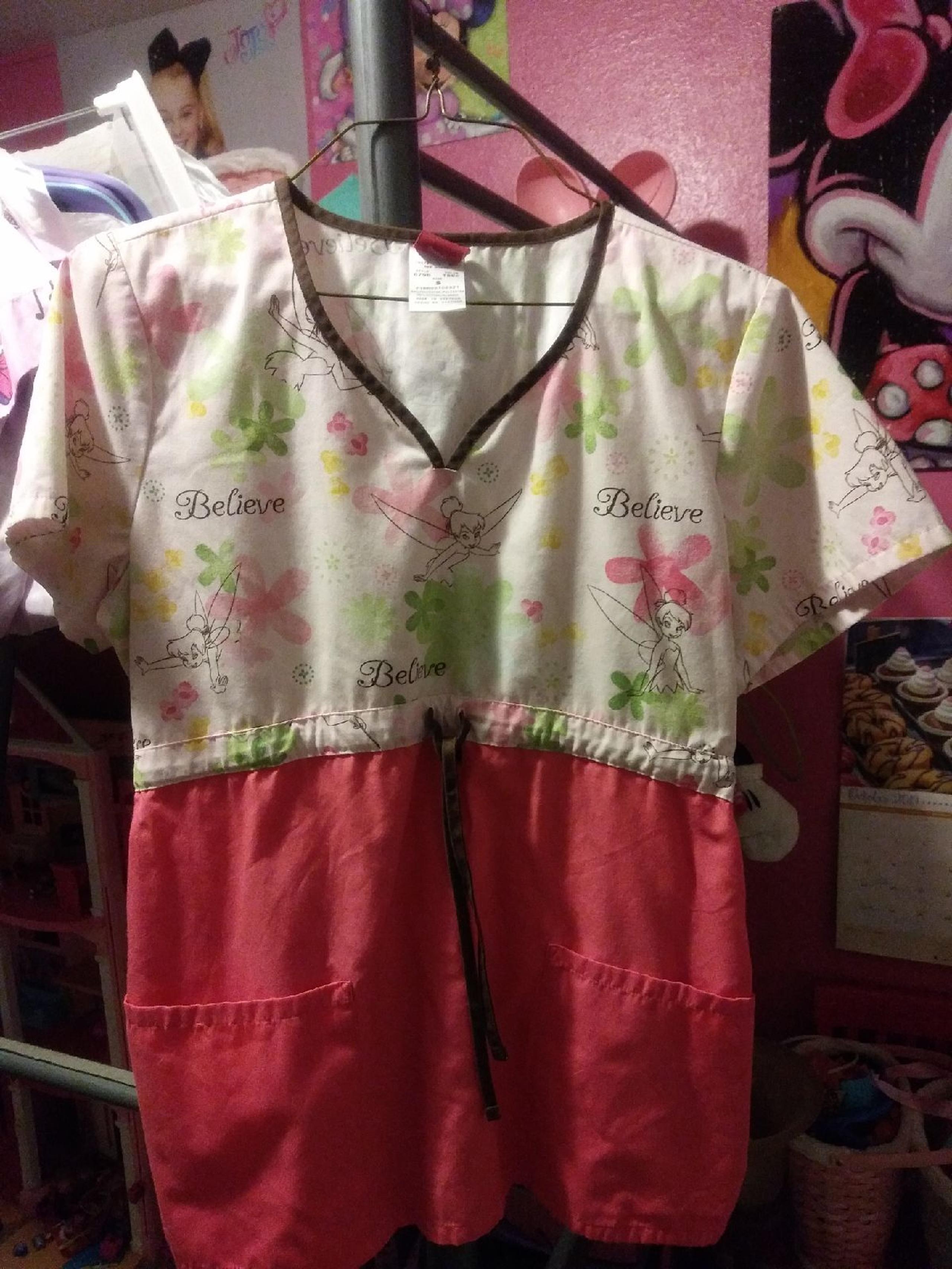 Tinkerbell Scrub Top