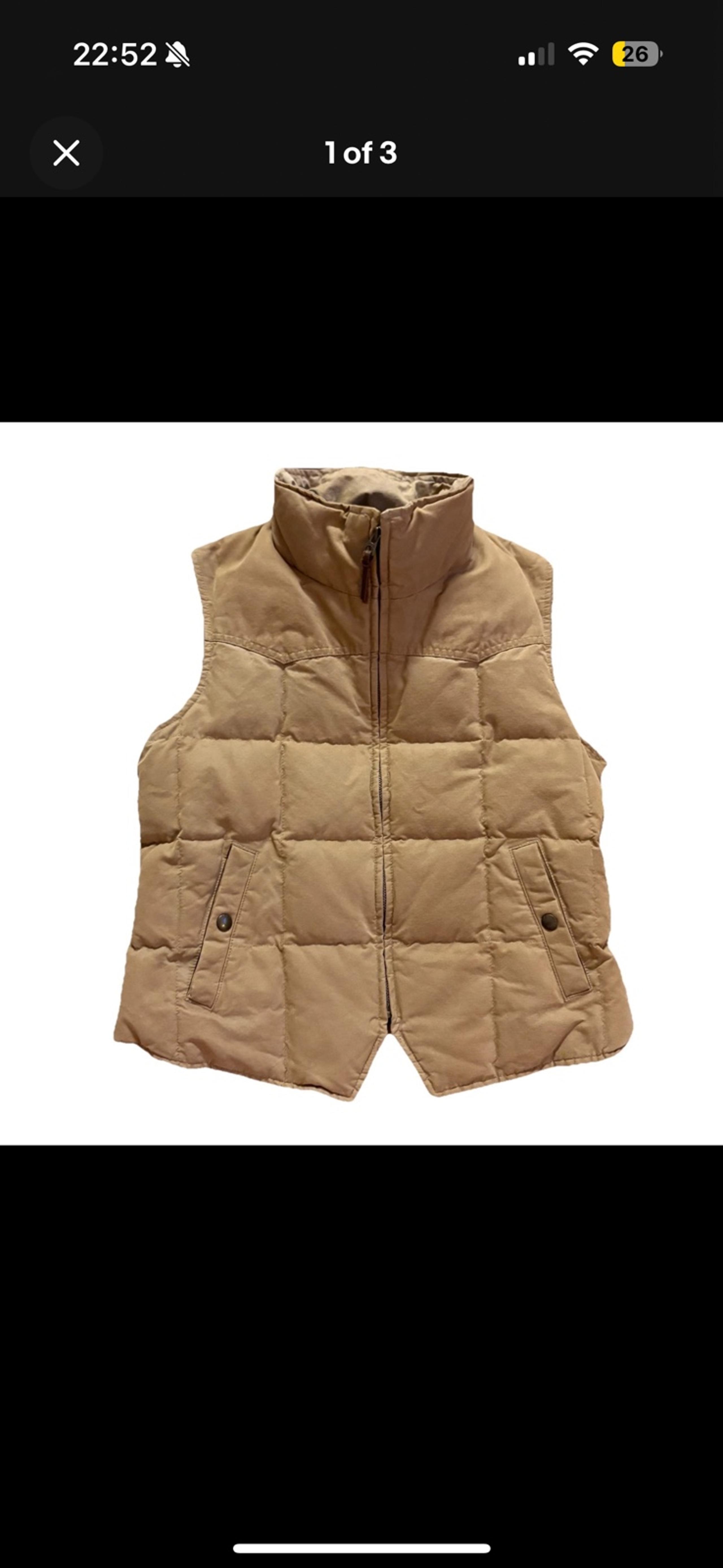 Ralph Lauren Down Feather Quilted Puffer Vest  Size Medium No Fur Collar