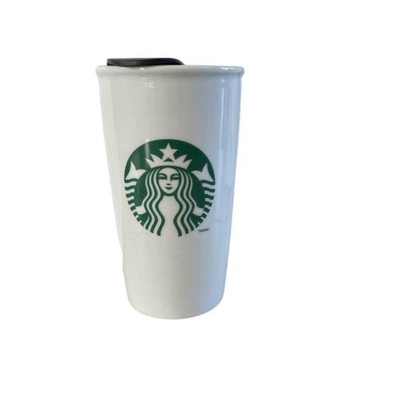 Starbucks 12oz Ceramic Travel Mug with Black Lid