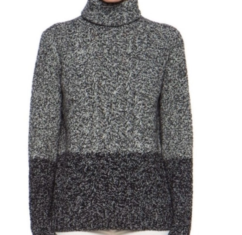 vince turtleneck sweater chunky cable kn