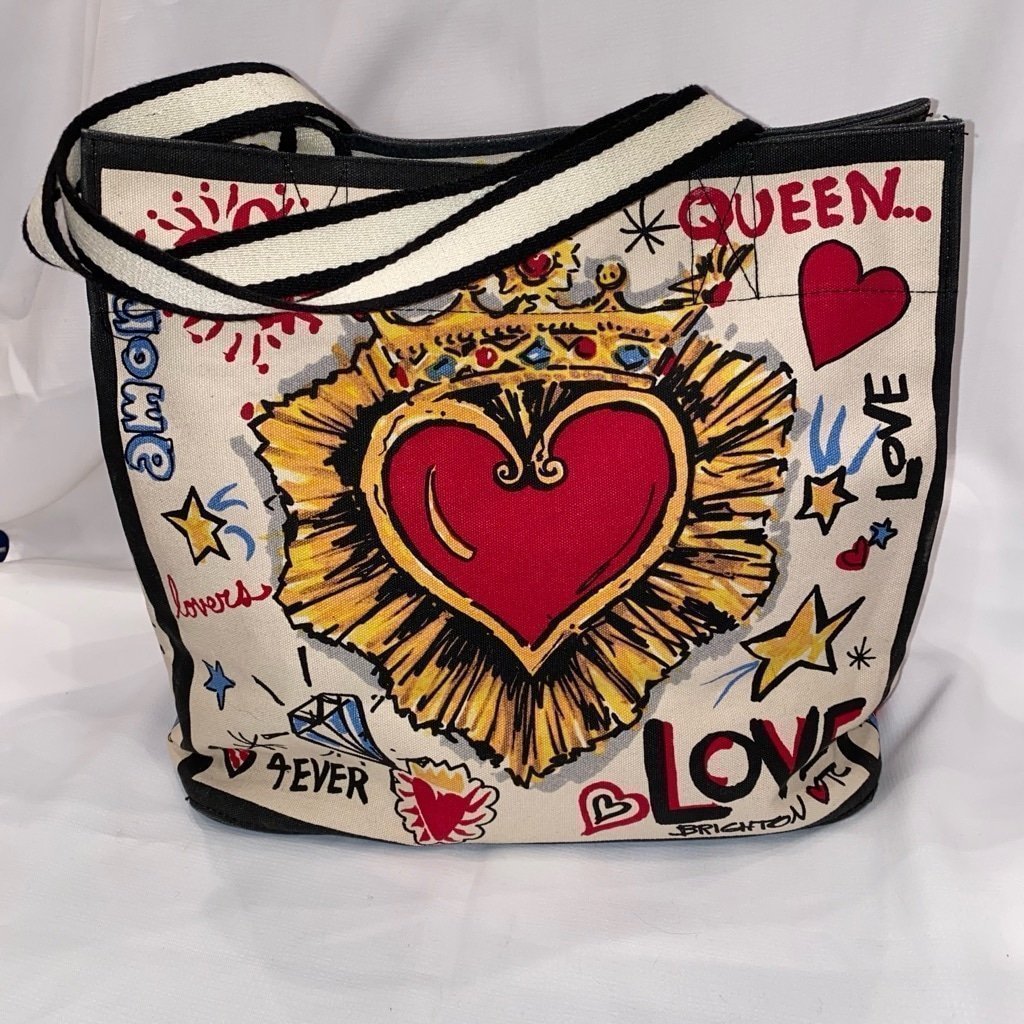 Brighton Queen of Love Forever Tote Bag Multicolor Large Size 14”L x 15”H x 8”W
