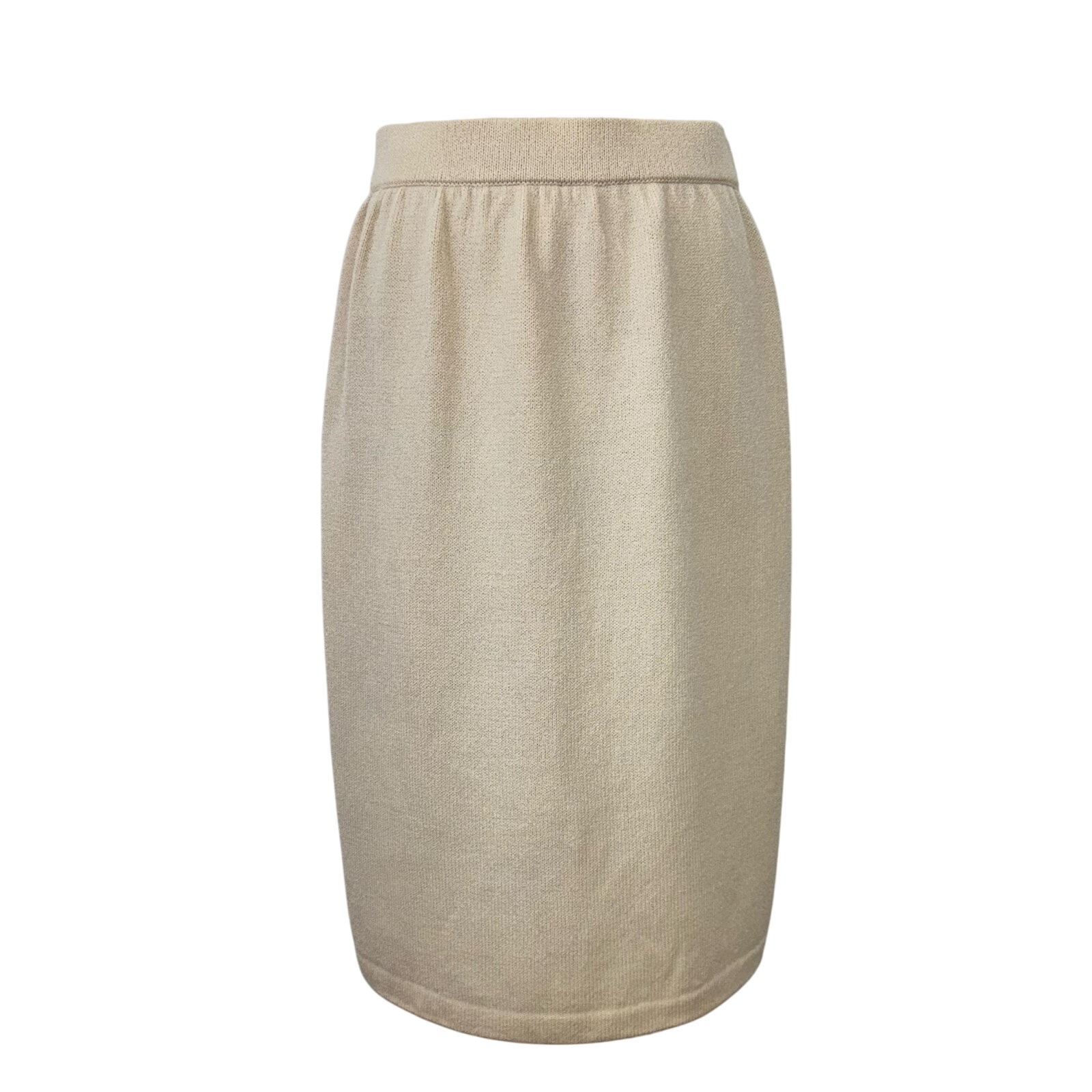 St. John Basics Cream Pencil Skirt Knee Length Wool Blend | 10