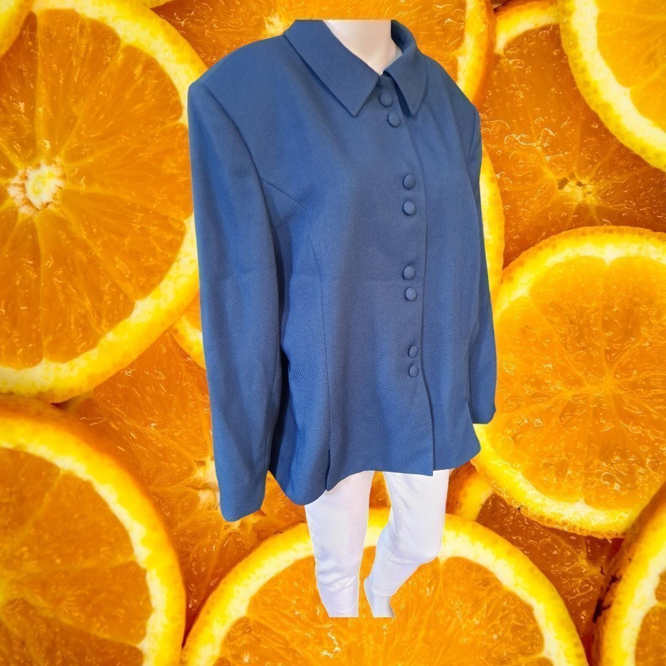 Executive Collection Blue Button Up Heavy Weight Blouse / Blazer Size 18