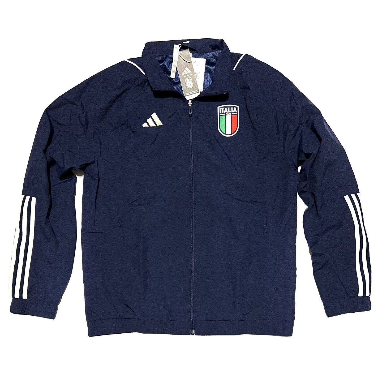 Adidas ITALY Soccer TIRO 23 FIGC PRESENTATION JACKET Mens size L HS9872 ITALIA