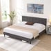 Queen Size Upholstered Platform Bed Frame with Upholstered Headboard