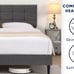 Queen Size Upholstered Platform Bed Frame with Upholstered Headboard