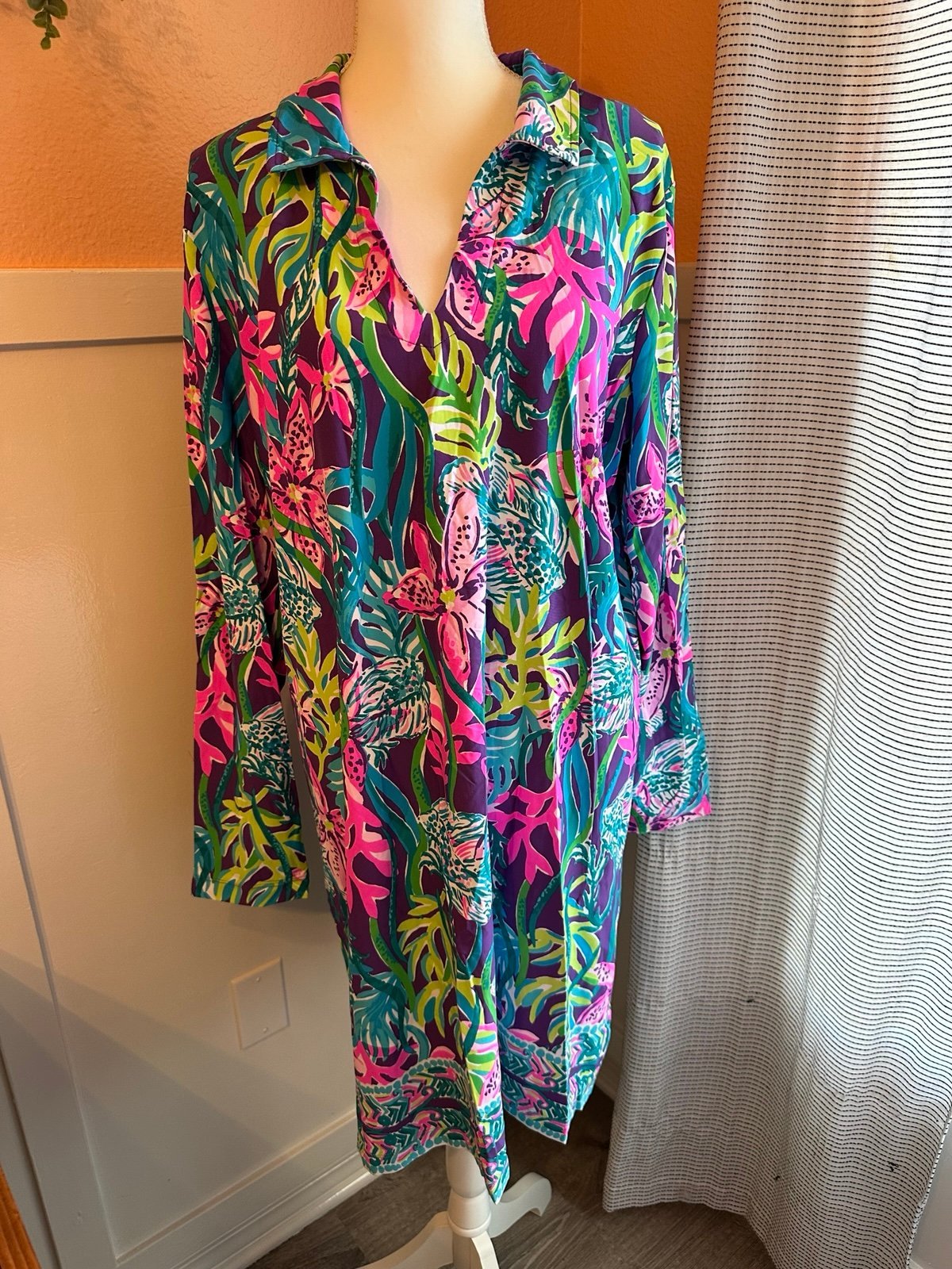 Lilly Pulitzer Pigment Purple Andrienne UPF 50+ Dress Size XXL