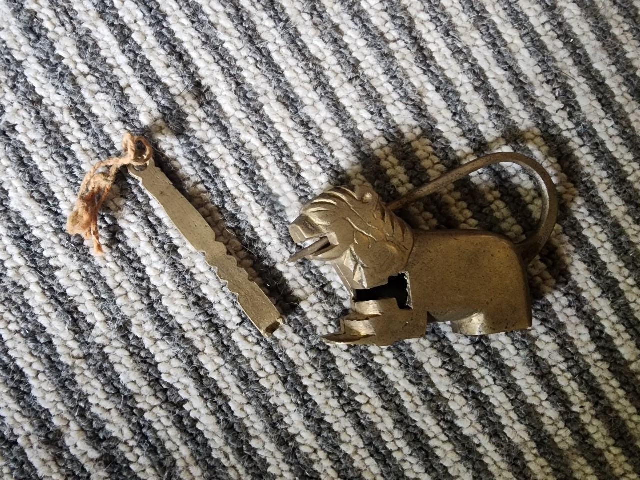 Vintage Chinese Brass Lion Padlock
