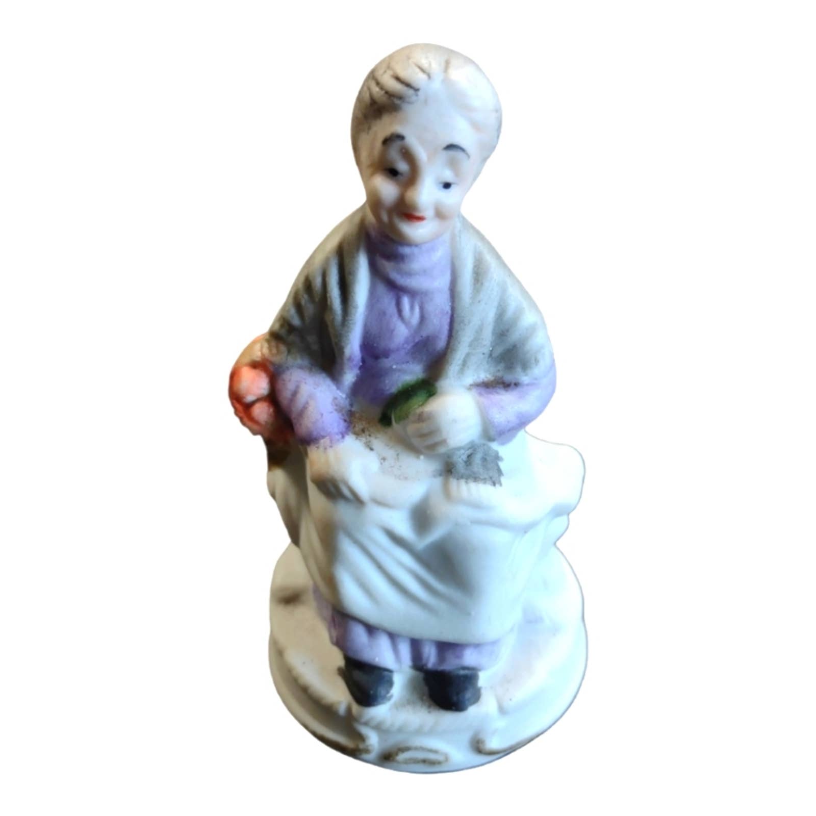Vintage Ceramic Old Lady Figurine Decor Home Collectible