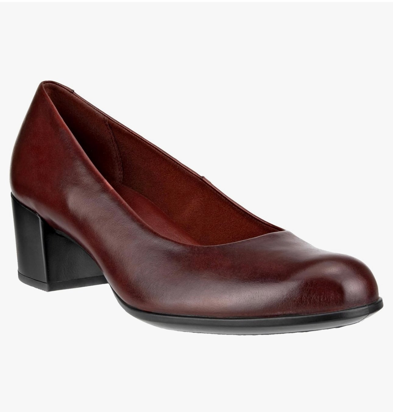 ECCO Burgundy Women's Dress Classic 35 Block-Heeled Pump