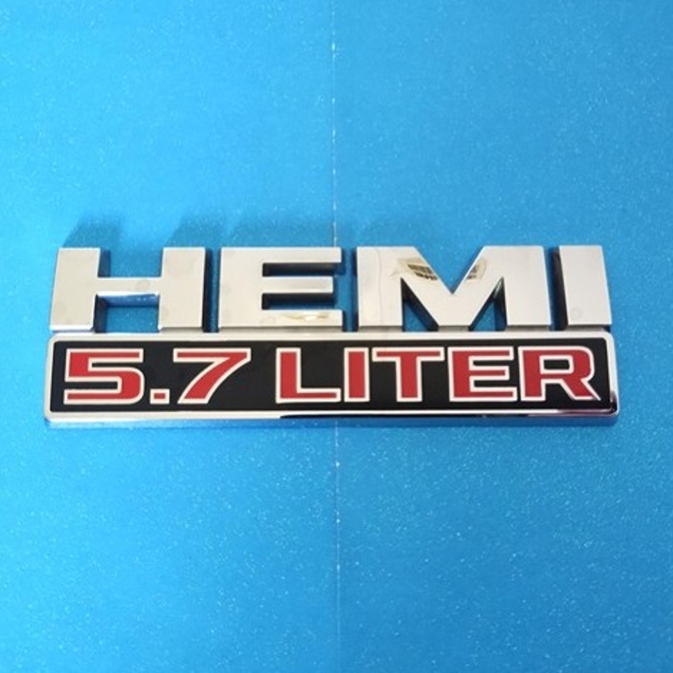 2013-2018 Dodge Ram Hemi 5.7 Liter chrome, black & red emblem