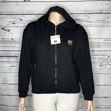 Badgley Mischka NWT Sz XL Black - Graphic Zip Up French Terry Sweatshirt Hoodie