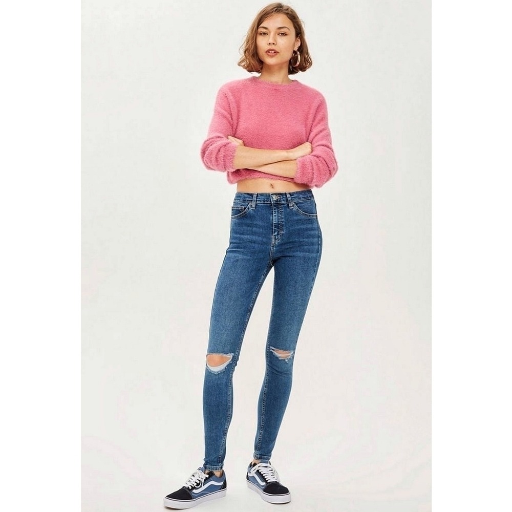 * Topshop | Distressed High Rise Skinny Je