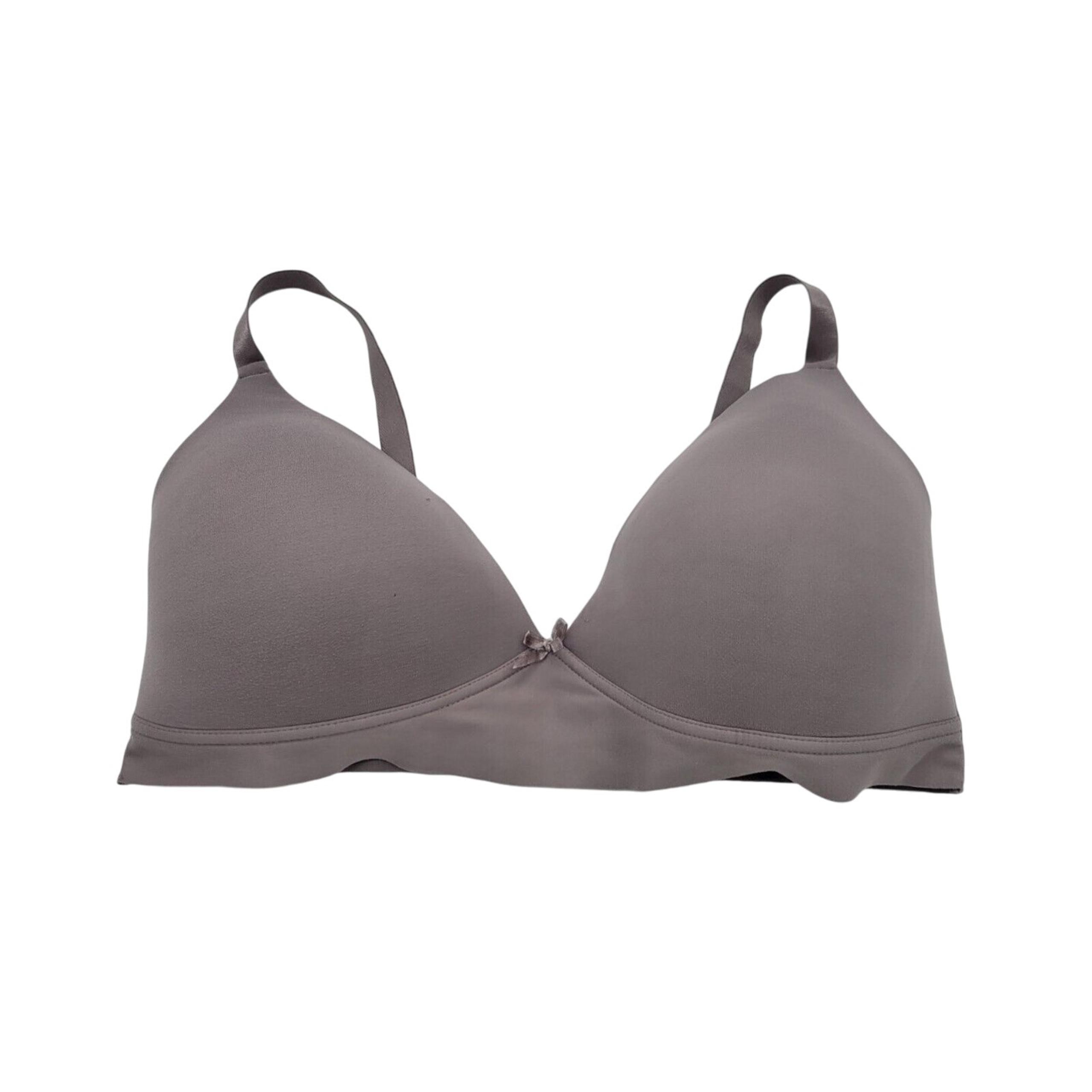 Wire Free T-Shirt Bra Women's Gray Full Coverage Adjustable Straps Size 44DD