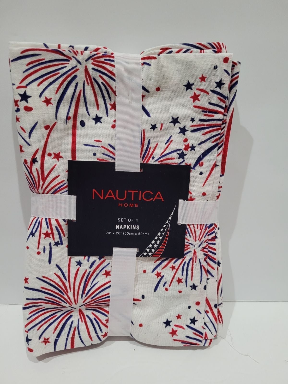 Nautica 4th of July Patriotic fireworks cloth napkins