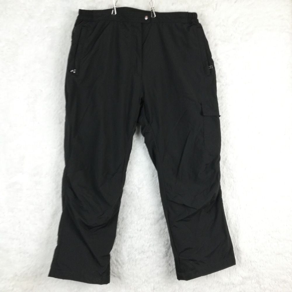 Vtg Obermeyer Womens Ski Pants Snow Black 03114 Cargo Pocket Lined 34