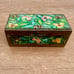 ANTIQUE CHINESE POSTAGE STAMP BOX ENAMEL BRASS CLOISONNE FLOWERS