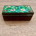 ANTIQUE CHINESE POSTAGE STAMP BOX ENAMEL BRASS CLOISONNE FLOWERS