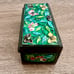 ANTIQUE CHINESE POSTAGE STAMP BOX ENAMEL BRASS CLOISONNE FLOWERS
