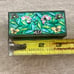 ANTIQUE CHINESE POSTAGE STAMP BOX ENAMEL BRASS CLOISONNE FLOWERS