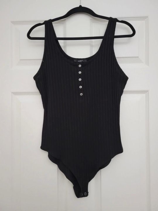 Black ribbed bodysuit