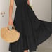Women's Bohemian Summer One Shoulder Sleeveless Ruffle Tiered Long Midi Dress