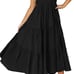 Women's Bohemian Summer One Shoulder Sleeveless Ruffle Tiered Long Midi Dress