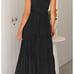 Women's Bohemian Summer One Shoulder Sleeveless Ruffle Tiered Long Midi Dress