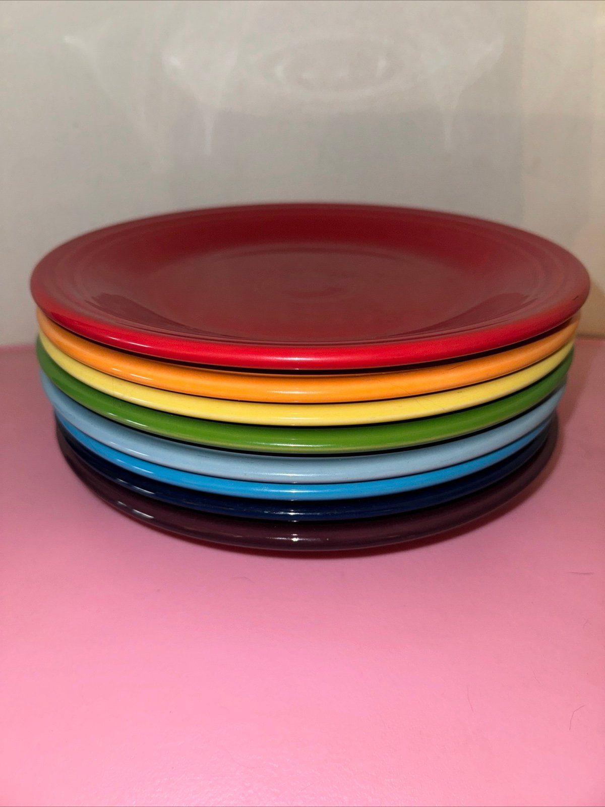 Vintage Fiestaware Rainbow 10.5” Dinner Plates (8)