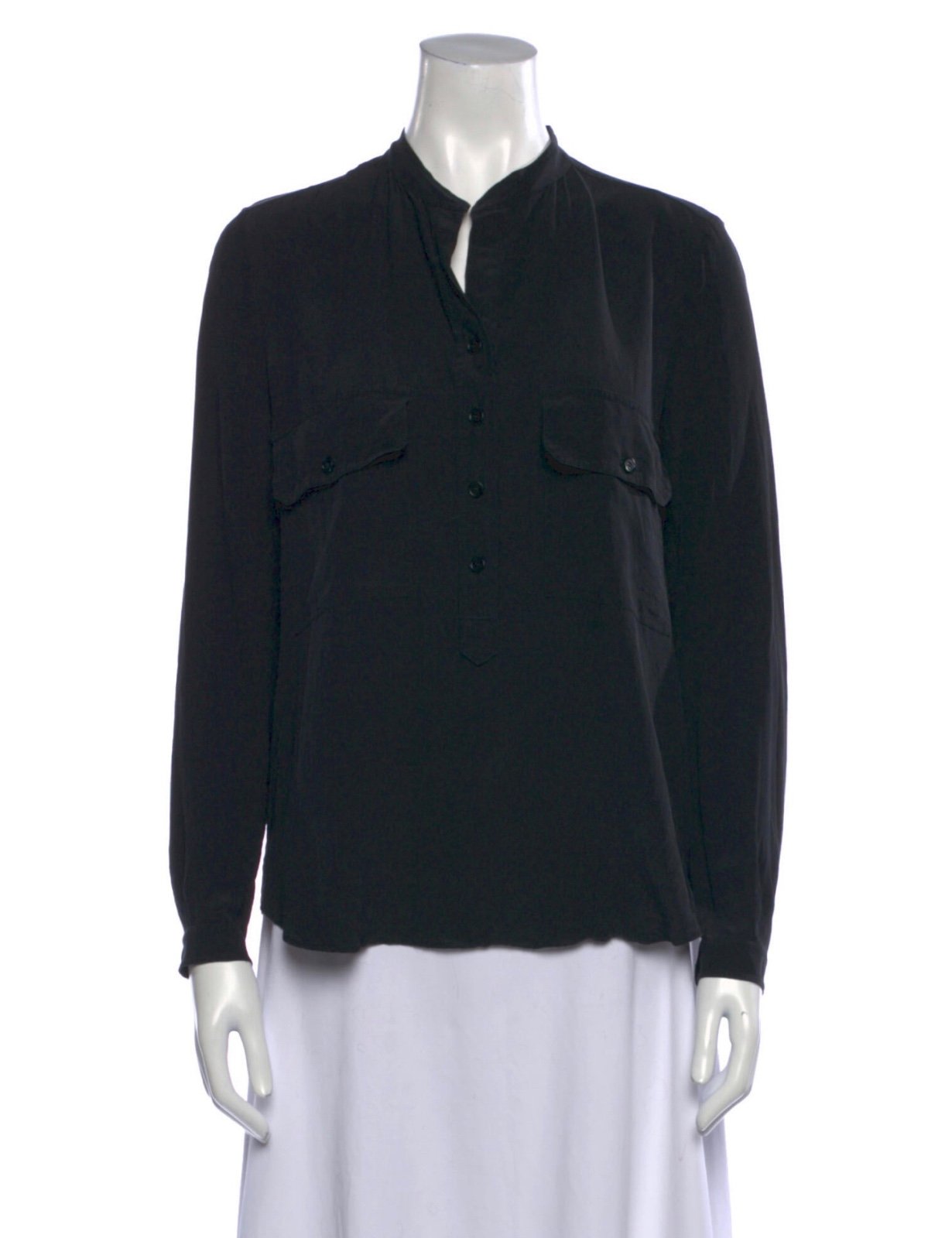 Stella McCartney Silk mock neck Button-Up Top blouse